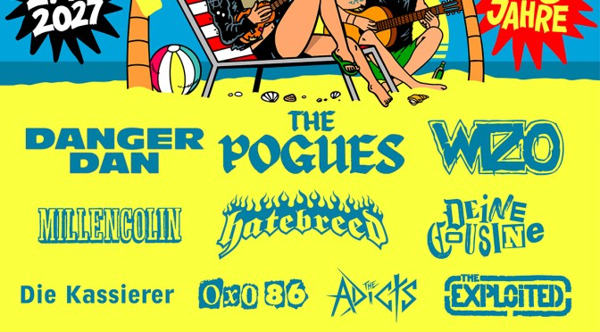 Ruhrpott Rodeo 2027 poster, 2–4 July 2027, Hünxe/Bottrop, with The Pogues, Danger Dan, WIZO, Millencolin and Hatebreed