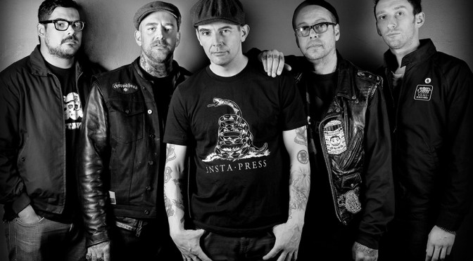 Street Dogs, Mike McColgan centre, black and white band photo
